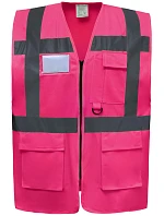 Yoko HVW 801 Hi-Vis multifunkčná vesta 79.W801 ružová