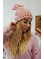 Dámska čiapka Delia K260 ecru+red