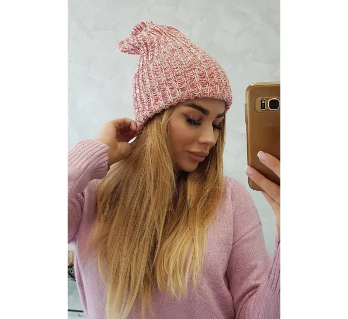 Dámska čiapka Delia K260 ecru+red