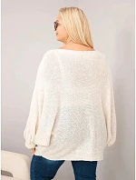 Dámský svetr Plus Size s přídavkem vlny volného střihu béžový