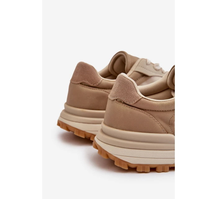 Męskie Sneakersy Big Star NN174067 Memory Foam System Beżowe