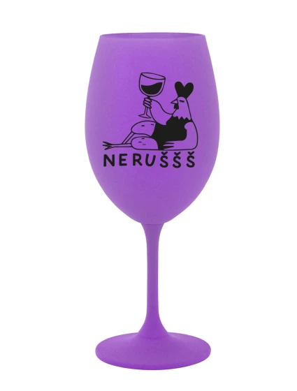 NERUŠŠŠ - fialová sklenice na víno 350 ml NERUŠŠŠ - fialová sklenice na víno 350 ml