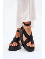 Dámske sandále na platforme WS-001 Black - GIVANA