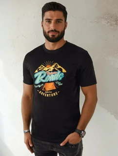 Pánske tričko s potlačou čierne FashionStreet RX5400