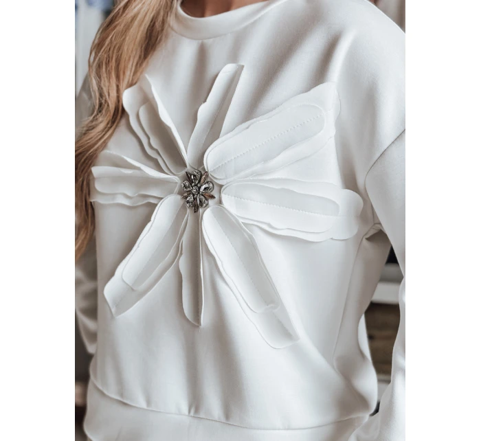 Dámská oversize halenka s květinou ecru Dstreet model 21986562 - FashionStreet