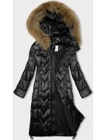 Dlouhá černá dámská prošívaná bunda model 21247237 - Glakate