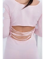 Handrové šaty púdrovo ružové