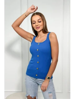 Blúzka bez ramienok nevädze modrá