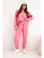 Dámska maslová súprava s voľnou mikinou a nohavicami LOVE pink