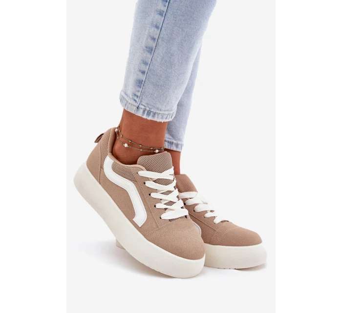 Sneakersy Damskie Na Platformie Khaki Tellnira
