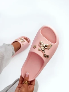 Dámske ľahké penové papuče s ozdobami, ružové Orchia