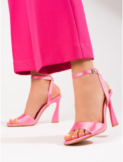 Výborné sandále ružové dámske na ihličkovom podpätku