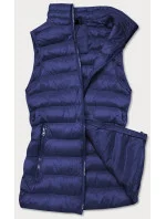 Tmavě modrá krátká dámská prošívaná vesta model 16279835 - J.STYLE