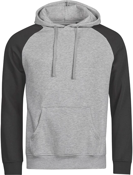 Tee Jays TJ 5156 Mikina s kapucňou, dvojfarebná „Unlabeled“ 18.5156 melírovaná/čierna