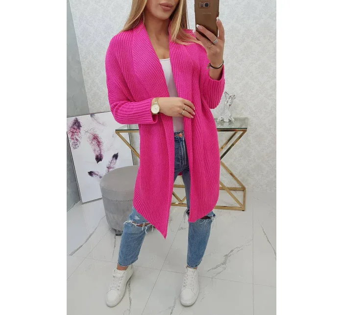 Svetr s netopýřími rukávy růžový model 18978875 - K-Fashion