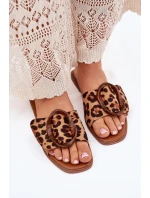 Dámské Ploché Pantofle S Přezkou Leopard model 21699424 - Boto