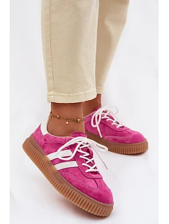 Dámské semišové tenisky na platformě fuchsiové Marisae