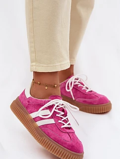 Dámské semišové tenisky na platformě fuchsiové model 22100209 - Boto