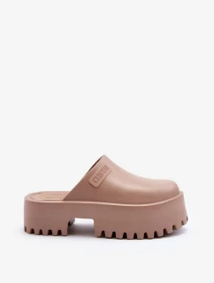 Dámske papuče na platforme Big Star - béžové