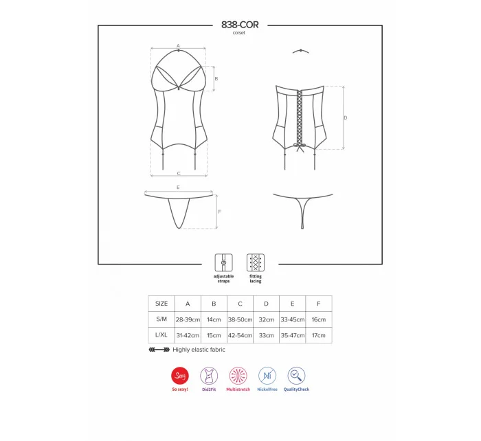 Korzet 838-COR corset - Obsessive