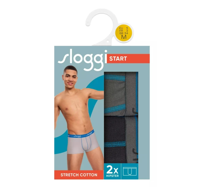 Pánske boxerky Štart Hipster C2P box - BROWN - LIGHT COMBINATION - šedá - čierna M003 - SLOGGI Pánske boxerky Štart Hipster C2P box - BROWN - LIGHT COMBINATION - šedá - čierna M003 - SLOGGI