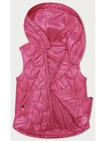 Dámska tenká vesta so zlatým zipsom S'West Neon Pink (B8229-83)