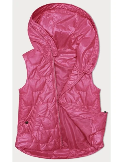 Dámska tenká vesta so zlatým zipsom S'West Neon Pink (B8229-83)