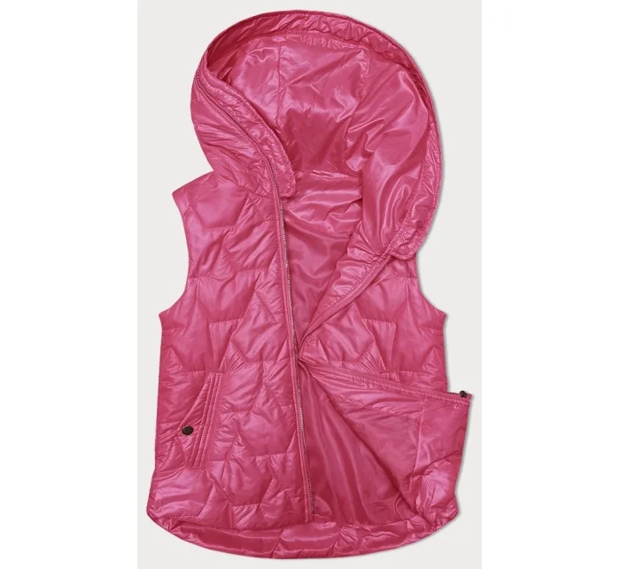 Dámska tenká vesta so zlatým zipsom S'West Neon Pink (B8229-83)