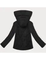 zateplená černá dámská bunda se stojáčkem a kapucí model 21066740 - J.STYLE