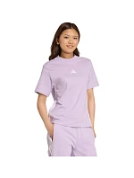 Dámske bavlnené tričko adidas Essentials 3-Stripes svetlo fialové JX7619