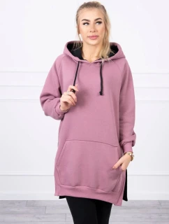 model 21752970 tmavě růžové šaty s kapucí - K-Fashion