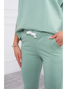 Sada s potlačou Queen tmavo mätová