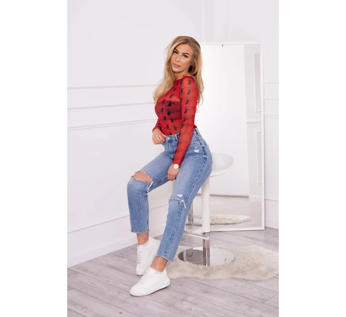 Blúzkové body v bronzovo červenej farbe