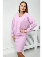 Blúzka + pruhované šaty fialové