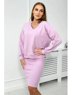 Blúzka + pruhované šaty fialové