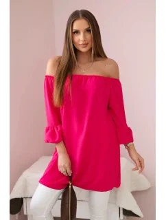 Španělská halenka s volánky na rukávu fuchsie