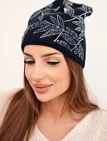 Dámska zimná vlnená čiapka s dvojitým okrajom K426 oranžová