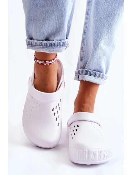 Damskie Lekkie Klapki Chodaki Big Star II275003 Białe