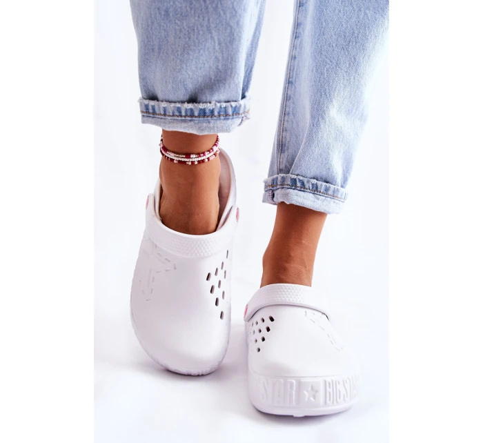 Damskie Lekkie Klapki Chodaki Big Star II275003 Białe