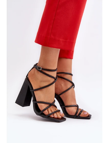 Modne Sandały Na Obcasie Czarne Josette