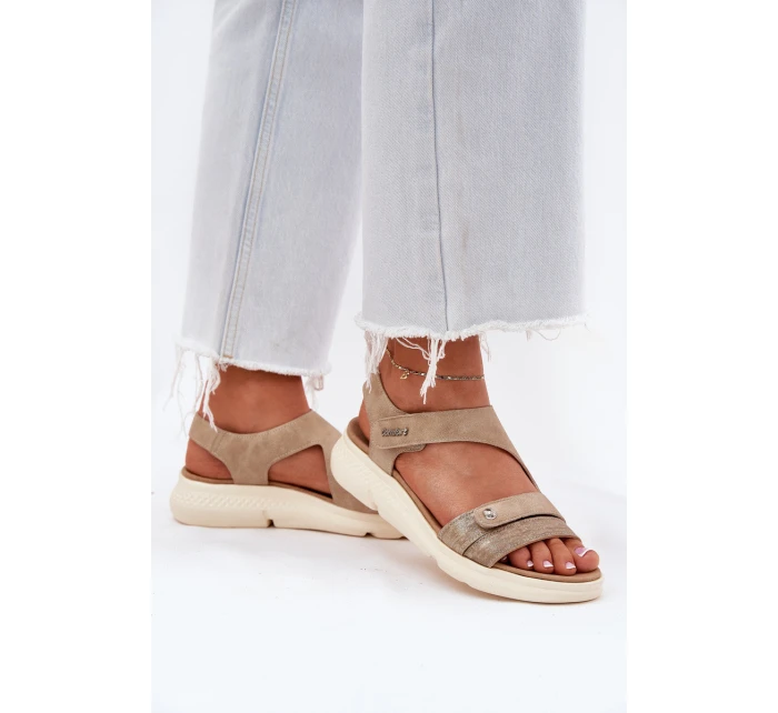 Sandały Damskie Na Koturnie Beżowe Maroriella