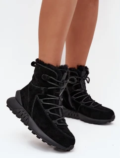 Semišové Zimní Boty Pro S Kožíškem Big Star Černé model 21706015 - Big Star Shoes