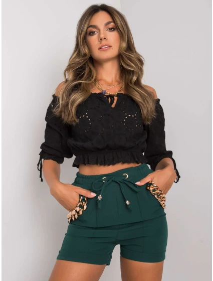 Šortky DHJ SN model 15747286 tmavě zelená - FPrice Šortky DHJ SN model 15747286 tmavě zelená - FPrice