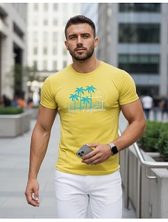 Tshirt męski z nadrukiem żółty model 22136498 - FashionStreet