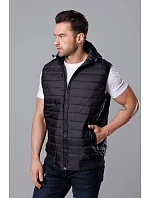 Černá pánská vesta s kapucí model 18344809 - J.STYLE Černá pánská vesta s kapucí model 18344809 - J.STYLE