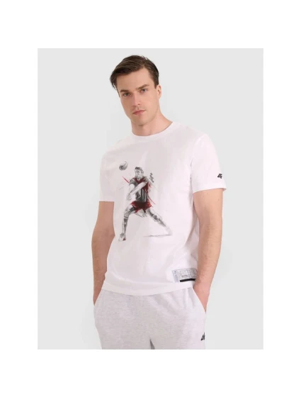 Pánske pravidelné volejbalové tričko s potlačou 4F 4FRAW25TTSHM3237-10S pánske Pánske pravidelné volejbalové tričko s potlačou 4F 4FRAW25TTSHM3237-10S pánske