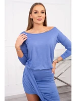 Asymetrické šaty, 3/4 rukávy, džínsovina Asymetrické šaty, 3/4 rukávy, džínsovina