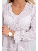 Šaty s ozdobnými volánky béžové Šaty s ozdobnými volánky béžové