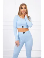 Komplet z blúzok top prążkowany niebieski Komplet z blúzok top prążkowany niebieski