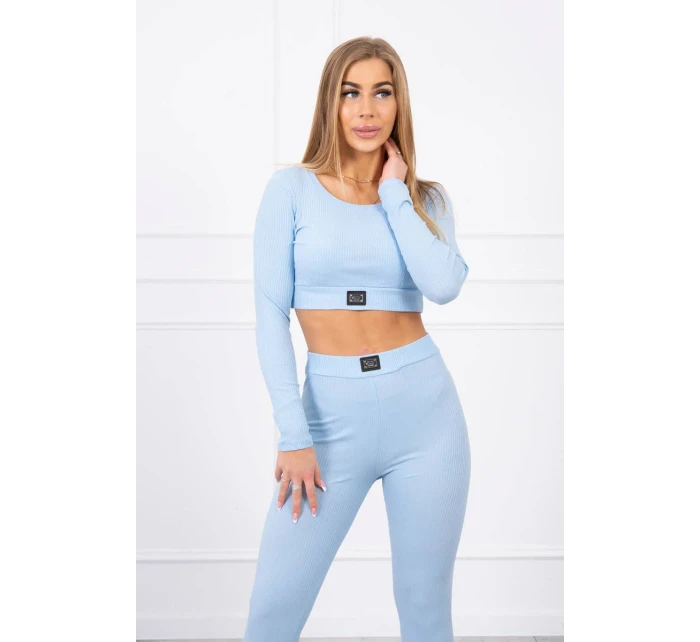 Komplet z blúzok top prążkowany niebieski Komplet z blúzok top prążkowany niebieski